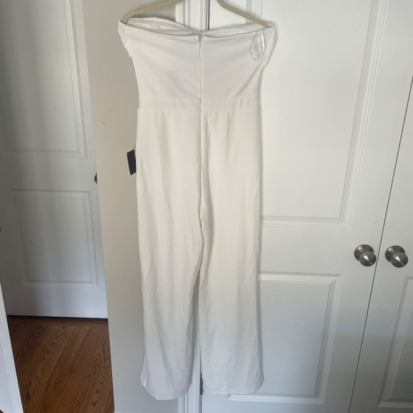 Lulus Surely Stunning Ivory Strapless Bustier Jumpsuit White - Size L - Picture 2 of 3